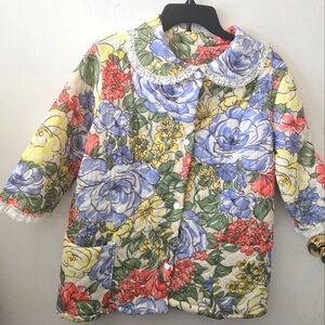 Vtg Quilted Bed Jacket